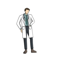 Fototapeta premium Illustration of a Doctor Wearing a Lab Coat