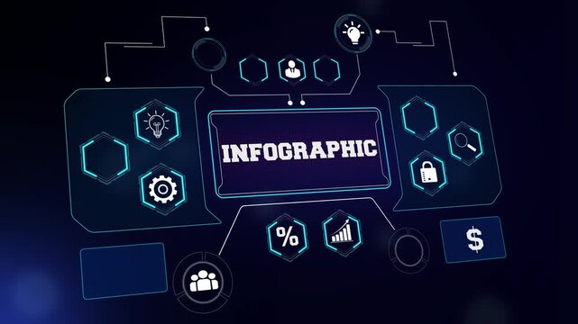 Corporate infographic visualization concept footage showing a professional dashboard for business data presentation and creative annual report videos