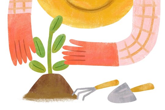 Illustration of a gardener
