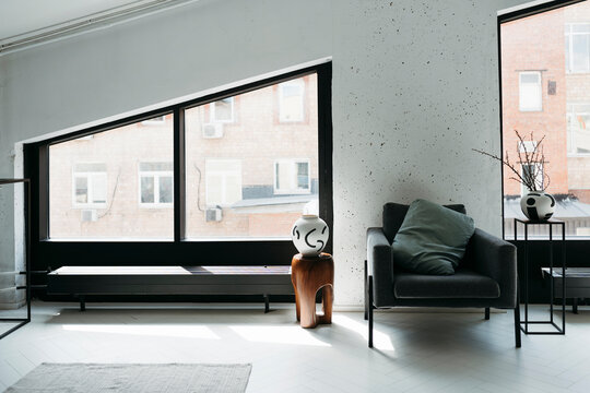 Modern Living Space With Unique Decor and Natural Light