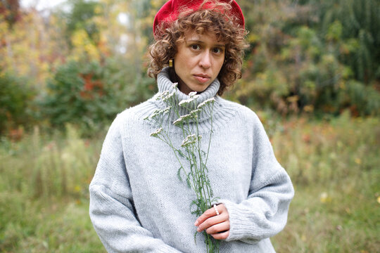 woman walking in the park