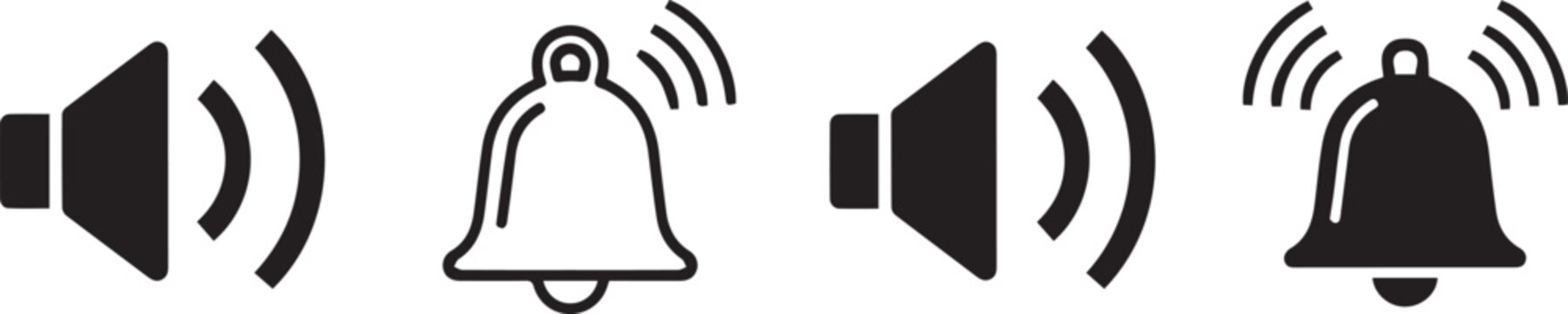 Volume and bell icons sound notification.