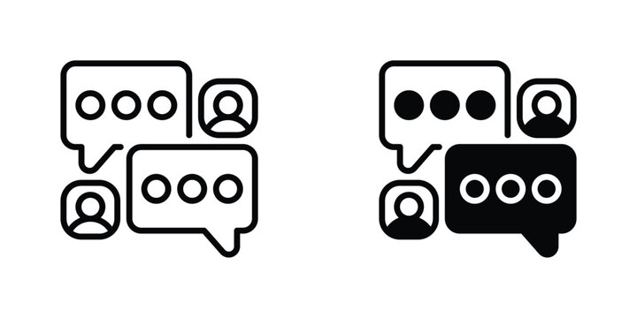 Discussion Chat Vector Line Icon for Communication and Learning