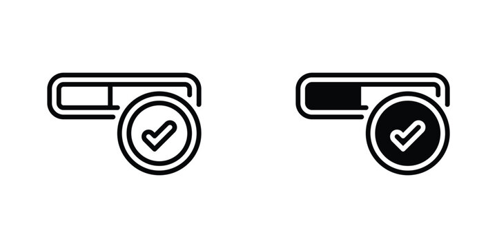 Progress Bar Vector Line Icon for Education and Analytics