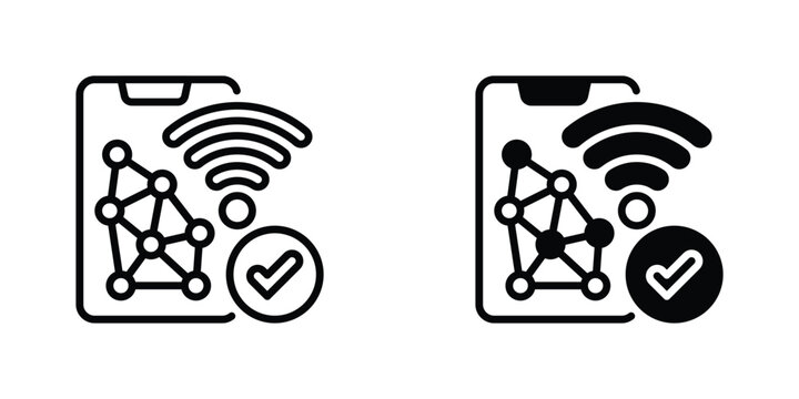 Mobile Connectivity Vector Line Icon for Telecommunication