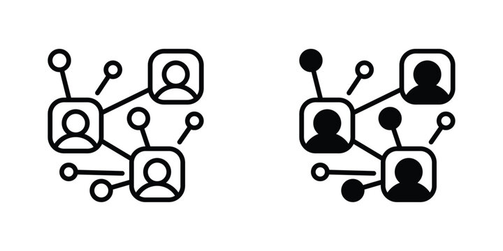 User Networking Vector Line Icon for Business and Communication