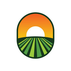 farm logo vector icon illustration © Abdul