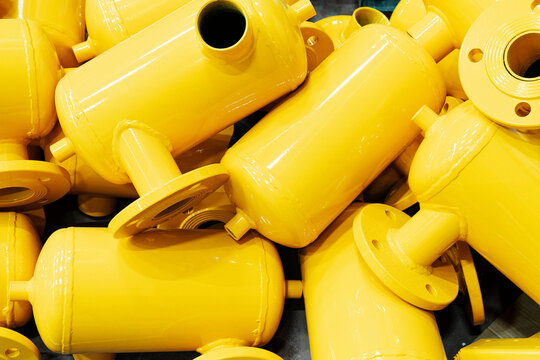 Yellow metal tank heap