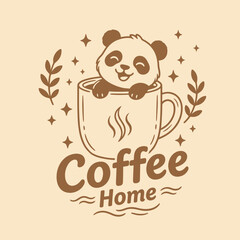 Panda Bear in Coffee Mug. © logo