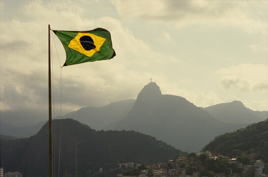 Brazilian Flag Over Rio