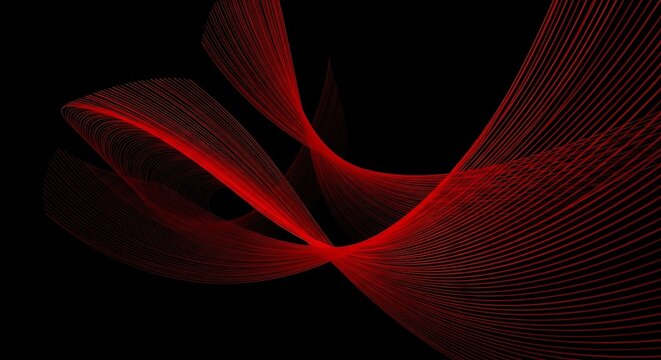 red abstract lines on black background