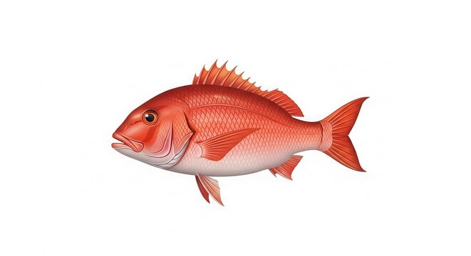 Detailed vibrant red fish illustration capturing marine beauty with intricate scales and fins
