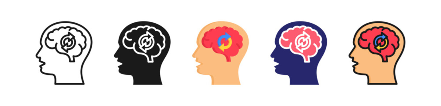Mind Reset Multiple Style Icon Set Collection. 