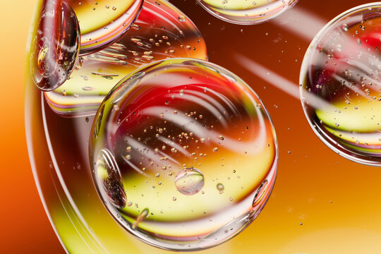 Abstract 3D Render of Bubbles and Spheres