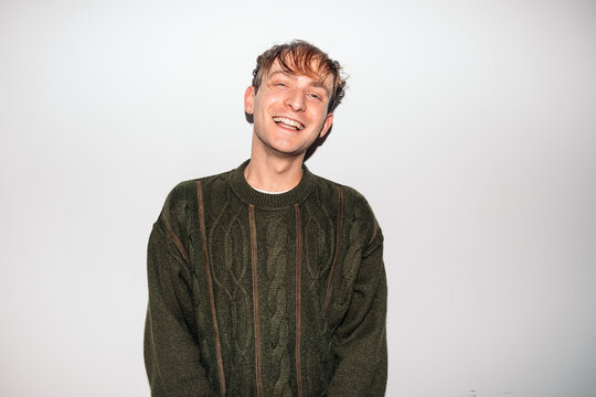 Young man smiling at camera