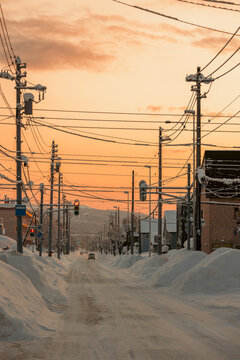 Street in Japan in winter