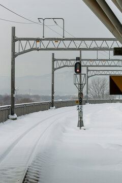Snowy train station