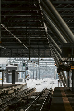 Snowy train station