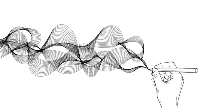 Black smoke wave from cigarette.