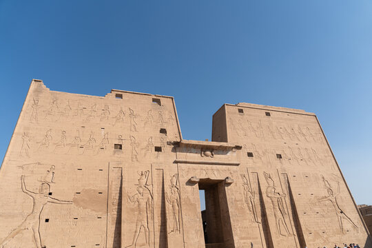 Edfu temple hieroglyphs Egypt