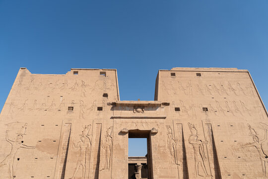Edfu temple hieroglyphs Egypt