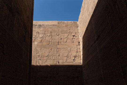 Edfu temple hieroglyphs Egypt