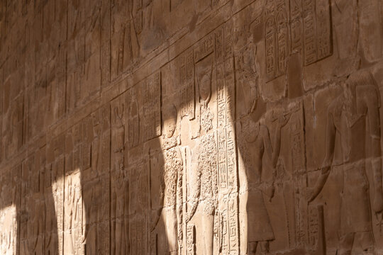 Edfu temple hieroglyphs Egypt