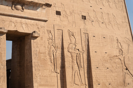 Edfu temple hieroglyphs Egypt