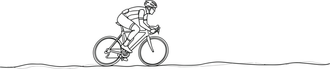 Naklejka premium Professional Cyclist Line Art Design