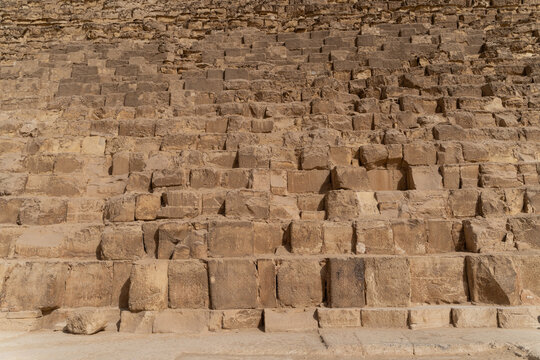 Steps of the Ancient Pyramid at Giza in Egypt 