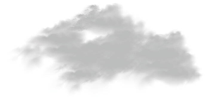 Abstract realistic cloud isolated on white background. Vector illustration