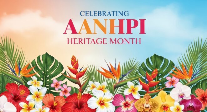 Celebrating aanhpi heritage month with vibrant tropical floral art