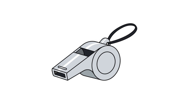 Referee Whistle with Black Lanyard.