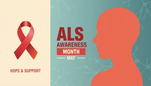 Awareness ribbon and person supporting als research and advocacy efforts