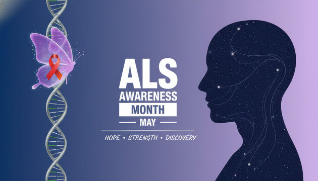 Man with silhouette representing als awareness and genetic research
