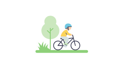 Fototapeta premium Person Riding a Bicycle Outdoors Freely.