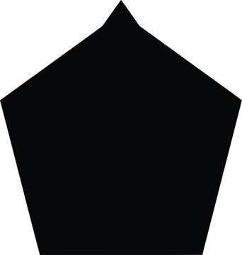 black pentagon shape icon isolated on white background