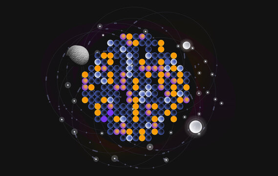 quantum ai neural data sphere on dark background