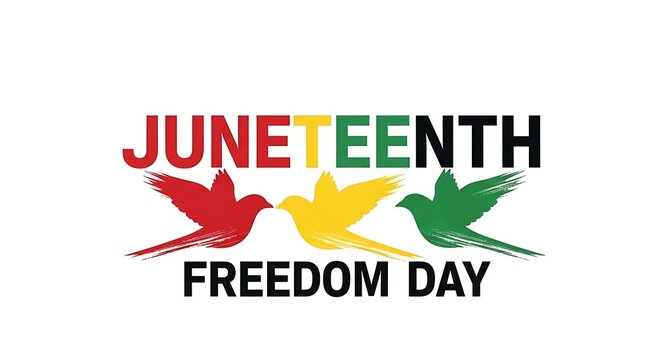 Celebration of juneteenth as freedom day with colorful bird graphics happy mothers day
