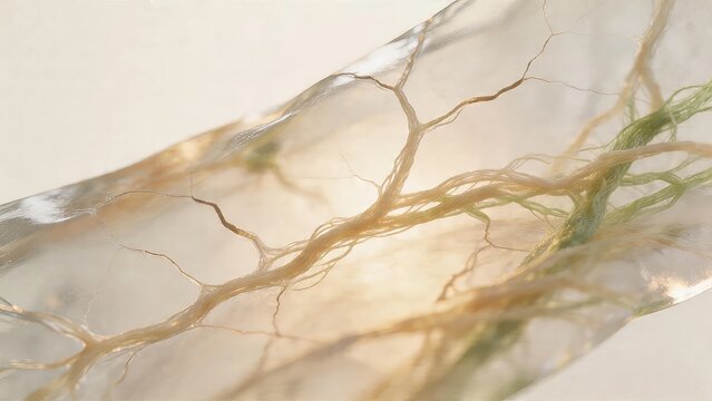 Horizontal Macro of Bioplastic Biodegradation with Organic Cracks
