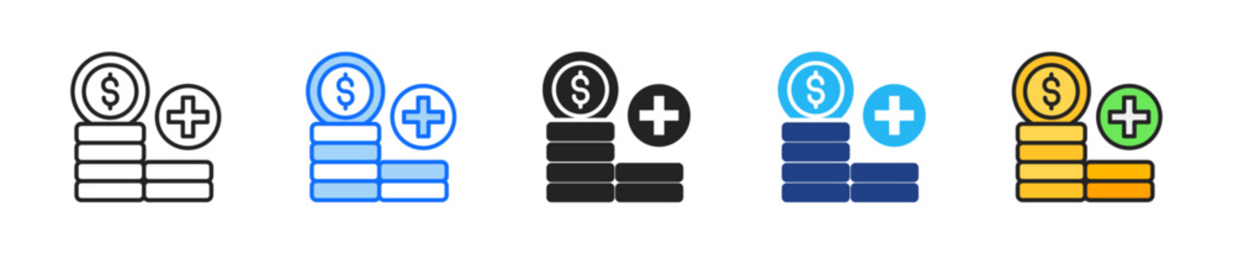 Customer Charge Icon Set Multiple Style Collection