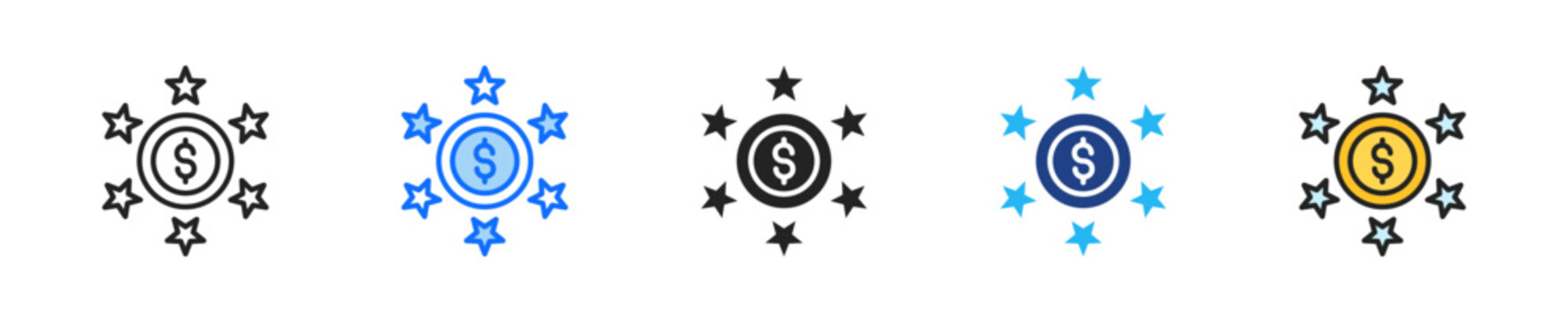 Customer Value Icon Set Multiple Style Collection