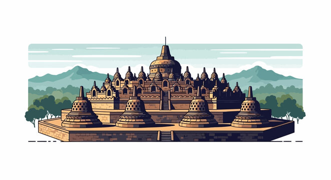 Borobudur Temple Ancient Architecture.
