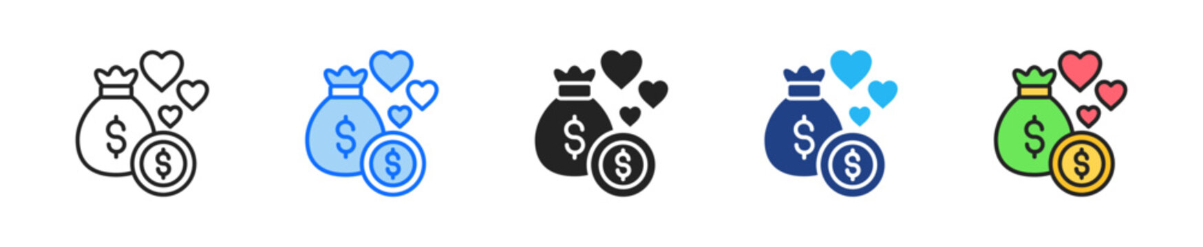 Customer True Cost Icon Set Multiple Style Collection