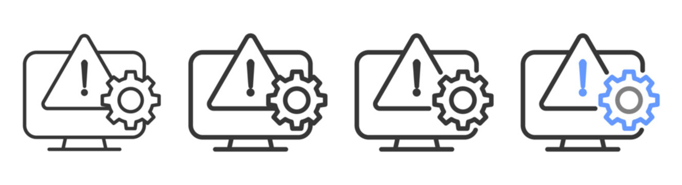 The Ultimate interruption Styles with Variations Line of icon set vector illustration.