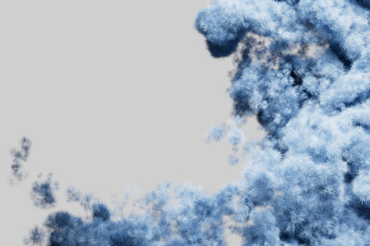 Dynamic Blue Fiber Cloud Burst