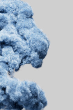 Vertical Blue Fibrous Cloud Formation