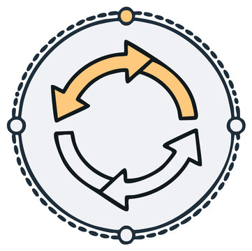 Circular Arrow Symbol Representing Cycle and Repetition