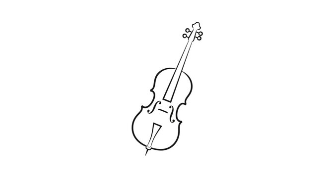 A simple line drawing of a violin.