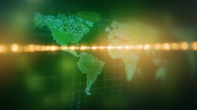 Global Connectivity: A vibrant digital representation of the Earth, bathed in an ethereal, radiating light, symbolizes global connections and worldwide networking.